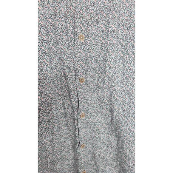 Ted Baker Shirt Mens Medium Blue Pink Pattern Long Sleeve Button Up Portugal - Picture 2 of 8